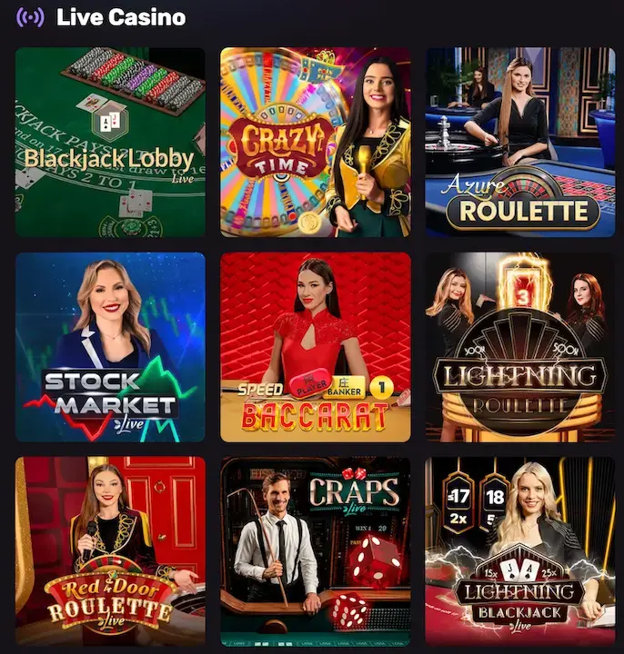 Playbet Live Casino games