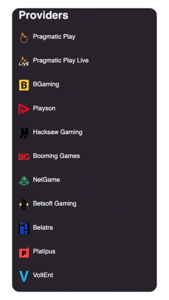 Playbet Slots Providers
